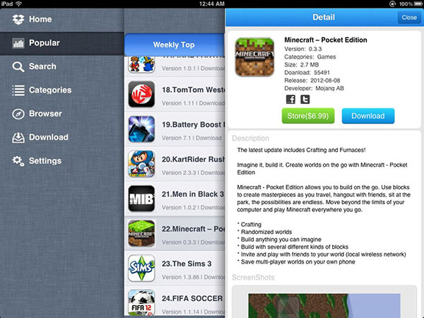 Utiliser AppCake sur iPhone / iPad