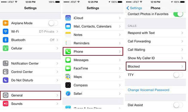 how to call blocked numbers back on an iphone