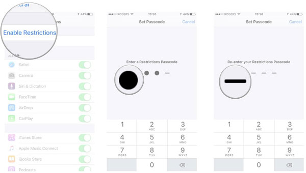 قم بتعيين كلمة مرور 4-digit