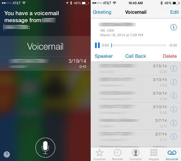 Poista Voicemails iPhonessa