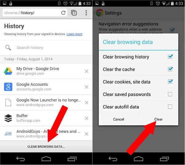Google-keresési előzmények az Android rendszeren