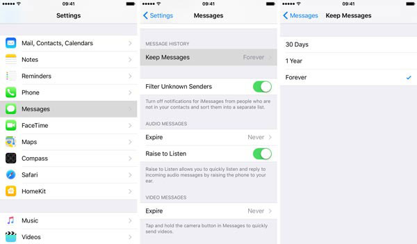 supprimer des messages / historique iMessage