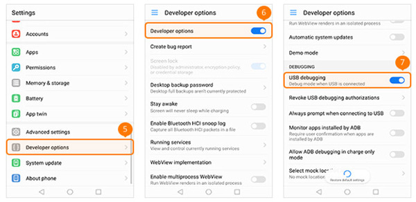 Abilita la modalità di debug USB Huawei