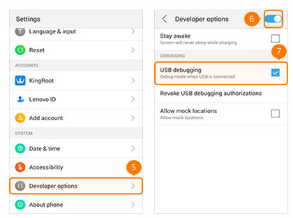 Aktivera USB Debug Mode Lenovo