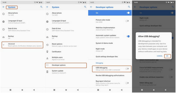 Aktivera USB Debug Mode Nokia