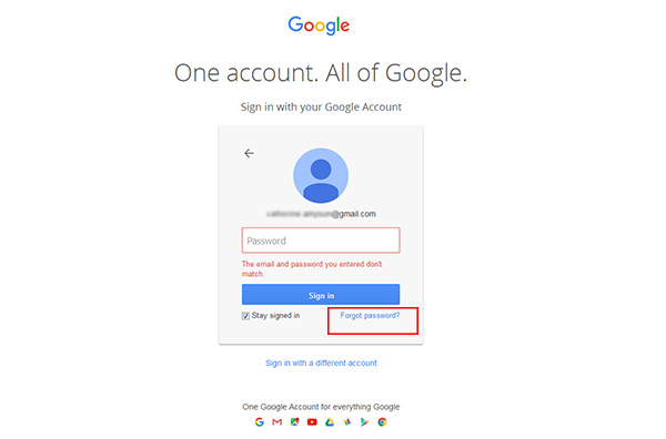 inserisci il tuo account Google