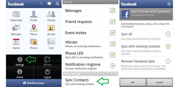 Sync in Facebook