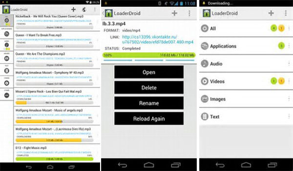 Administrador de descargas de Droid Loader