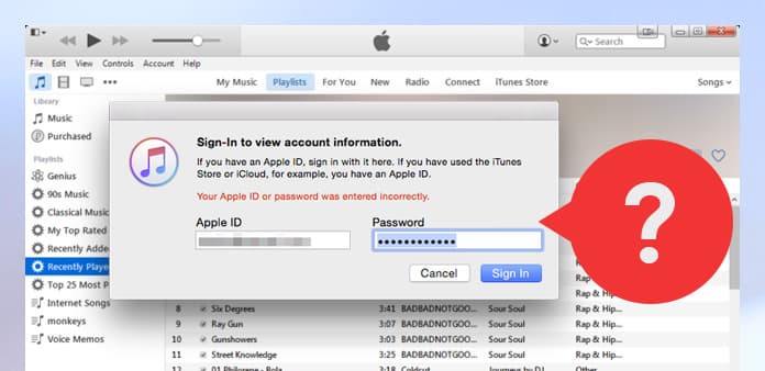 Repor a palavra-passe do iTunes