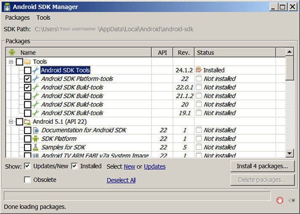 Administrador de dispositivos Android