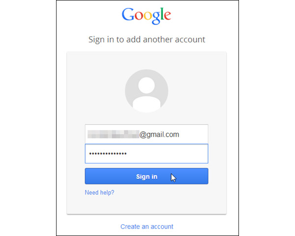 Reset Gmail password