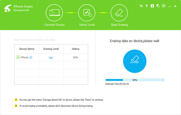 Slet data