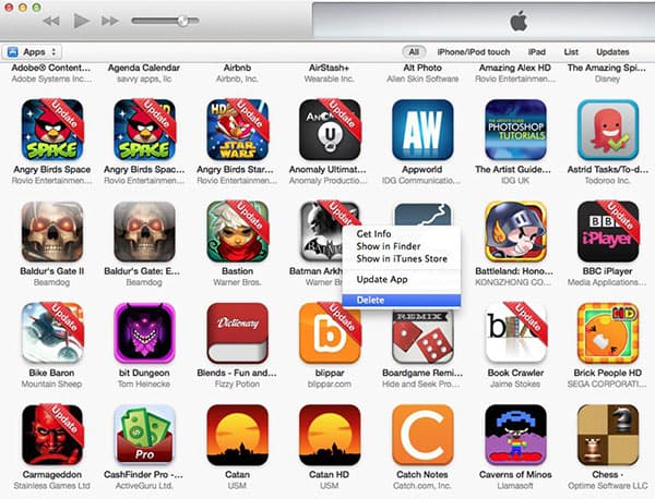 limpiar aplicaciones con iTunes