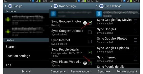 Smazat snímky Auto Backup v systému Android