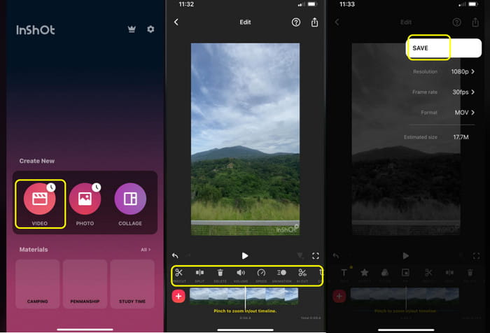 Muokkaa videota Inshot-sovelluksella