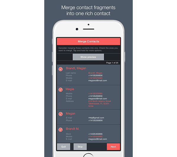 Fusionar contactos en el teléfono Android