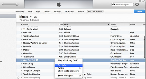Erase Songs from iPhone with iTunes