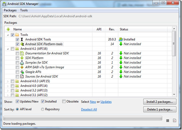 Instalar ferramentas do Android SDK