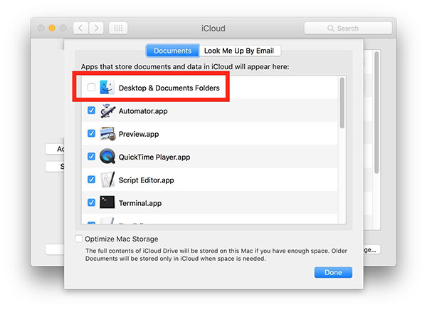 Gem dokumenter til iCloud på Mac