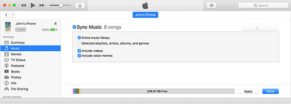 Synchronizujte soubory iPhone se systémem Mac
