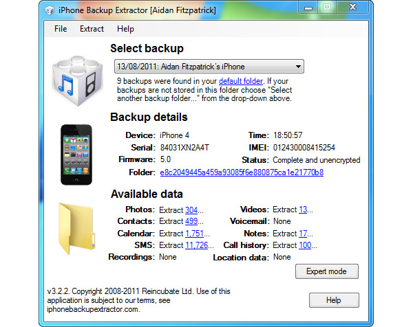 backup iPhone