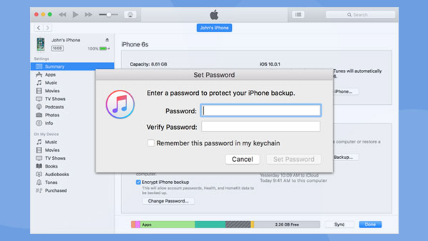 iPhone Backup Password