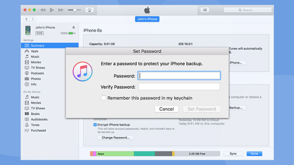 iPhone Backup Passord