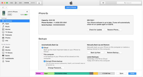 iPhoneを復元します。