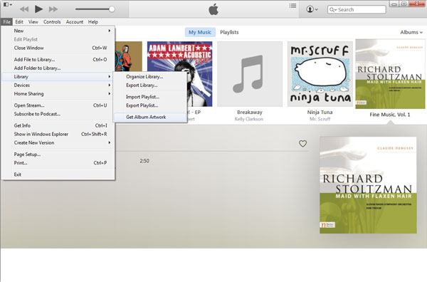 manually add album artwork itunes