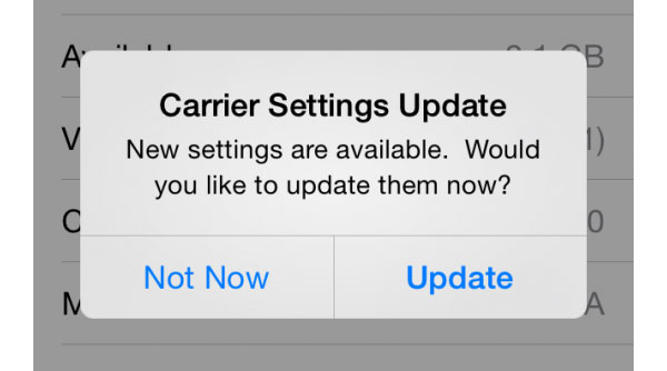 Opdater Carrier Settings