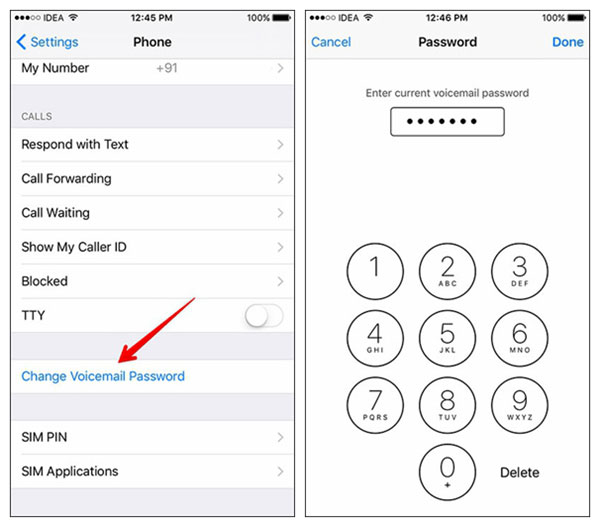 Change voicemail password