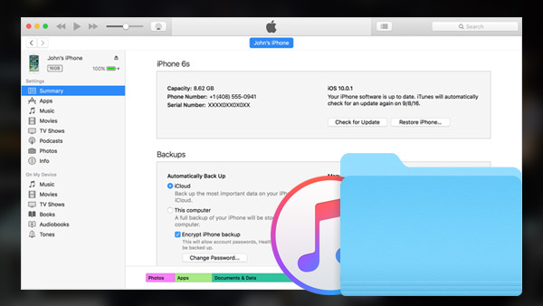 itunes posizione di backup