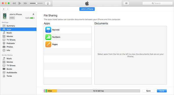 condivisione di file iTunes