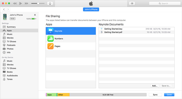 condivisione di file itunes wireless