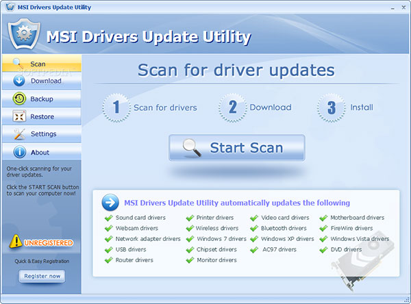 msi drivers update utility