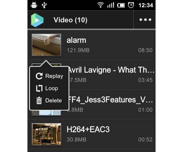 how to open avi files on android