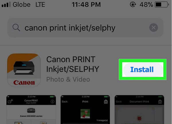 Install iPhone printer app