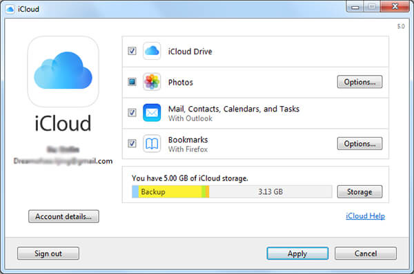 Synchroniseer Outlook met iCloud