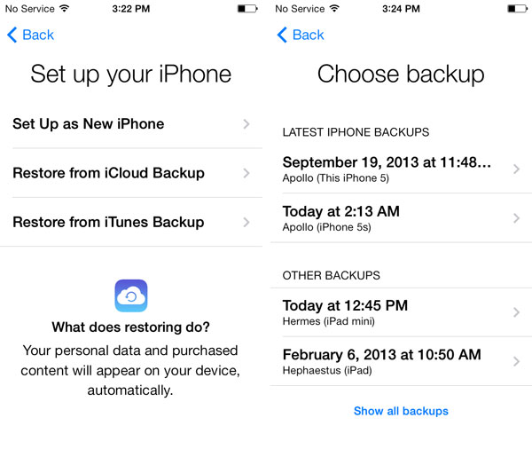 trasferire app da icloud