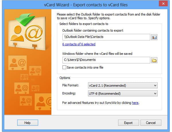 vcard wizard contacts convert