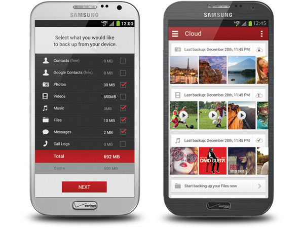 Android'de Verizon Yedekleme