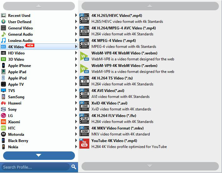 Kies Output-formaten