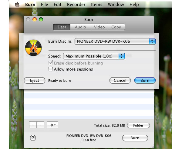 Εγγραφή DVD σε Mac