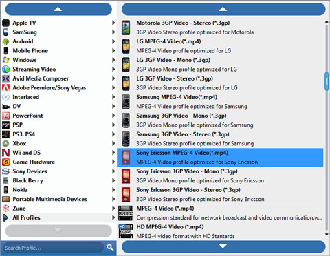 Choose mp4 output file