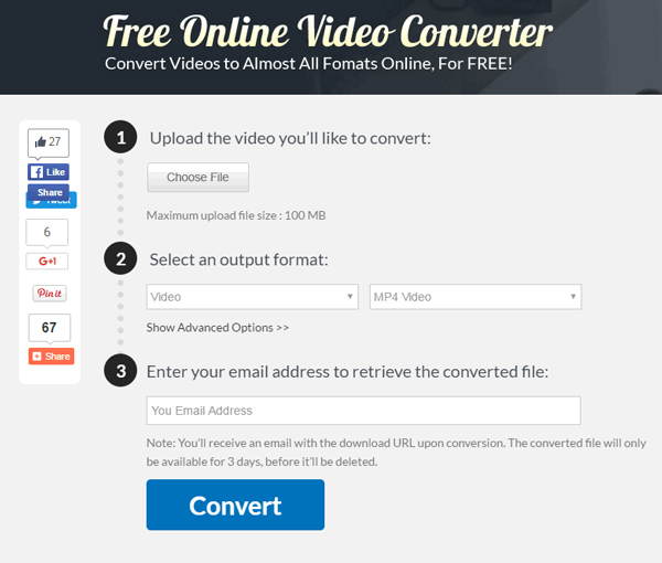 Convertitore video online gratuito