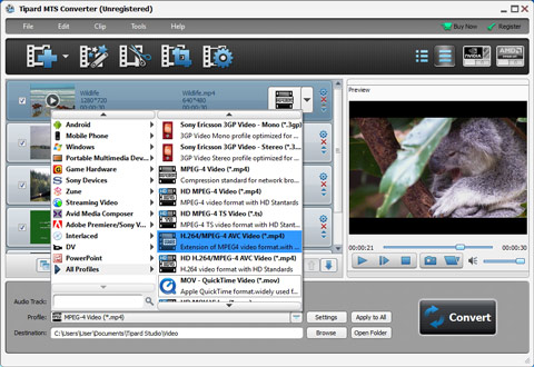 Choose output format