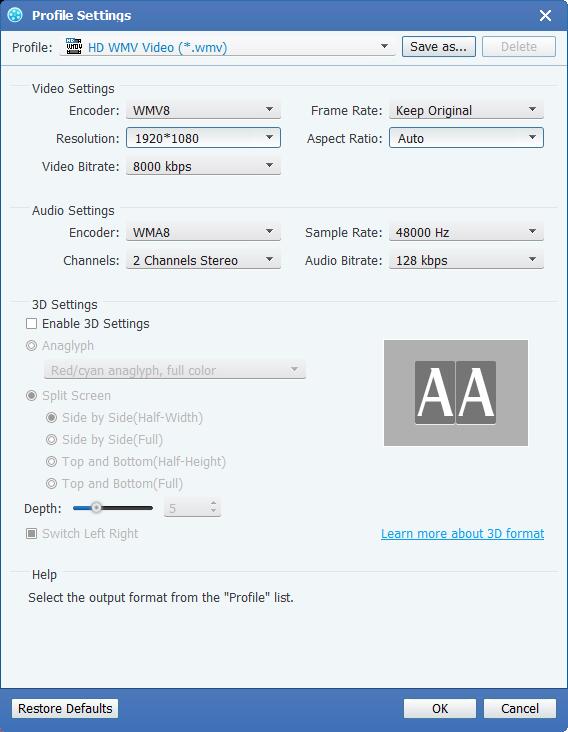 Adjust Output Settings