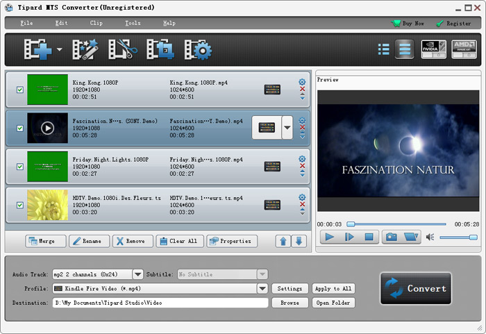 Optimize output Kindle Fire videos