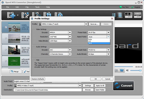 Profile settings