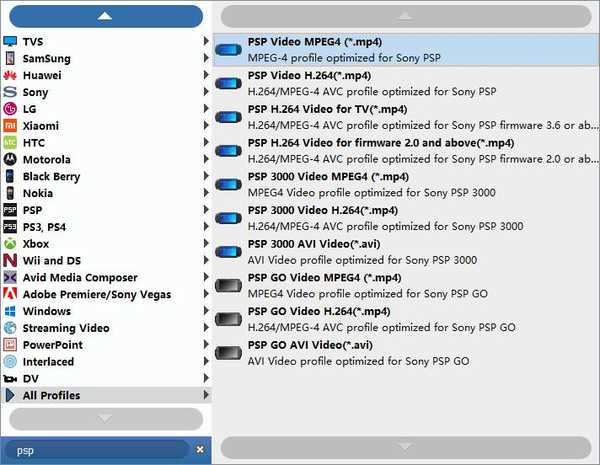 Converti MTS in PSP